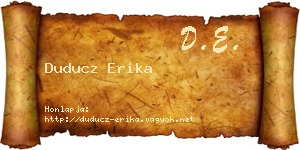 Duducz Erika névjegykártya